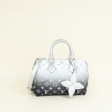 Louis Vuitton Frost Gardiant Silver Monogram Nylon Gradient Snow Speedy Bandouliere 25 Bag