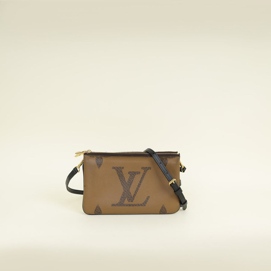 Louis Vuitton Bicolor Monogram/Monogram Giant Reverse Double Zip Pochette