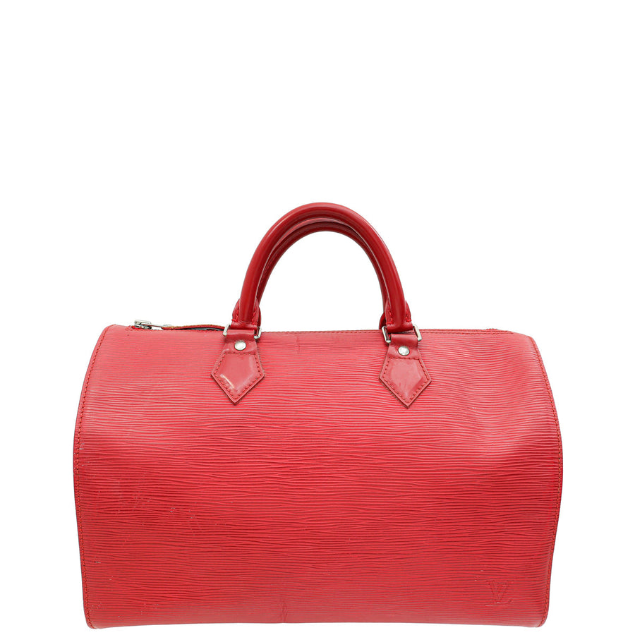 Louis Vuitton Red Speedy 35 Bag