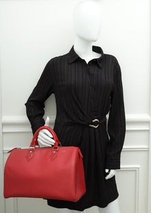 Louis Vuitton Red Speedy 35 Bag
