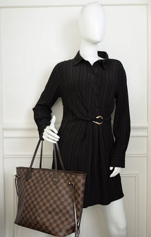 Louis Vuitton Damier Ebene Neverfull MM Bag W/ MA Initial