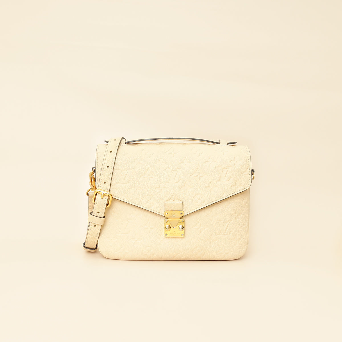 Louis Vuitton Creme Monogram Empreinte Pochette Metis Bag