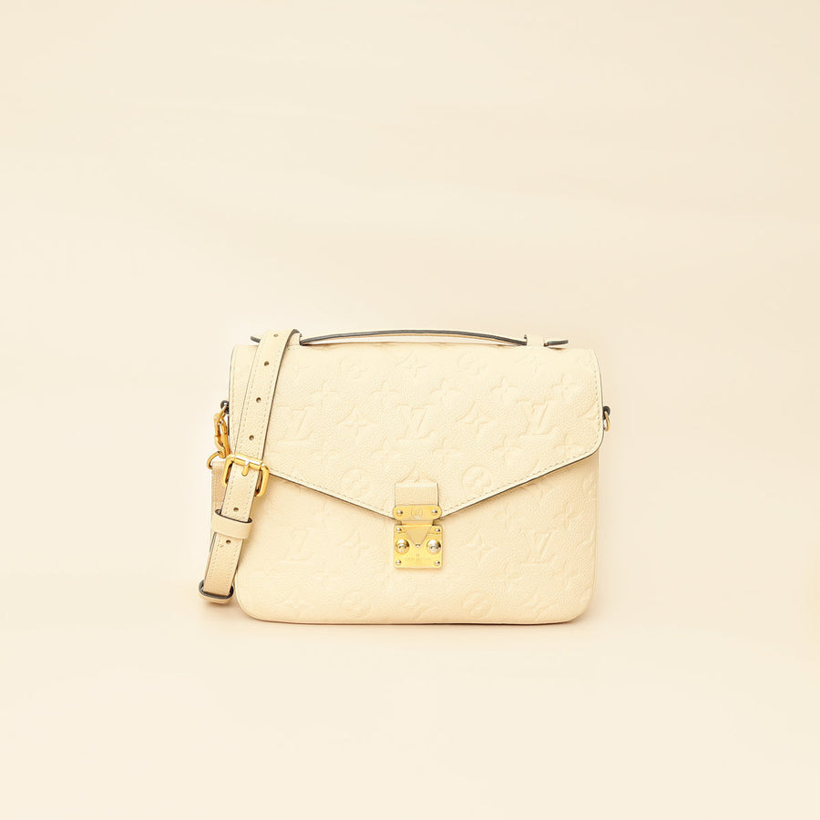 Louis Vuitton Creme Monogram Empreinte Pochette Metis Bag