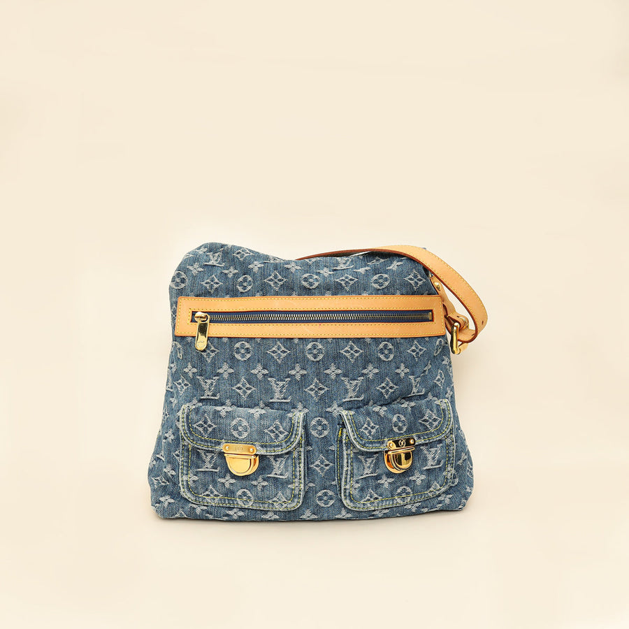 Louis Vuitton Blue Monogram Denim Baggy GM Bag