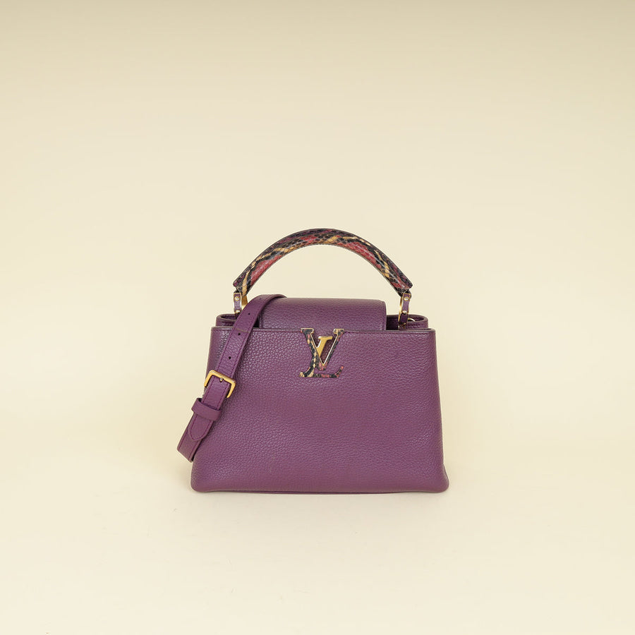 Louis Vuitton Violet Capucines w/Python Details BB Bag