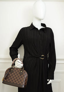 Louis Vuitton Damier Ebene Alma BB Braided Handle Bag