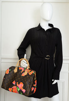 Louis Vuitton Brown Multicolor Ltd. Ed. Stephen Sprouse Roses Monogram Speedy 30 Bag