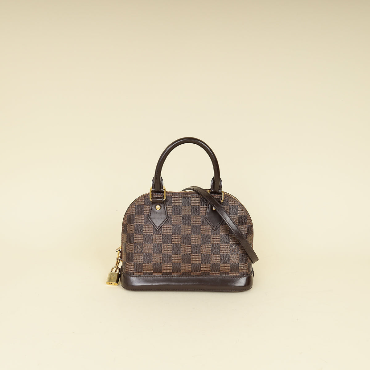 Louis Vuitton Damier Ebene Alma BB Bag W/ A.M Initials