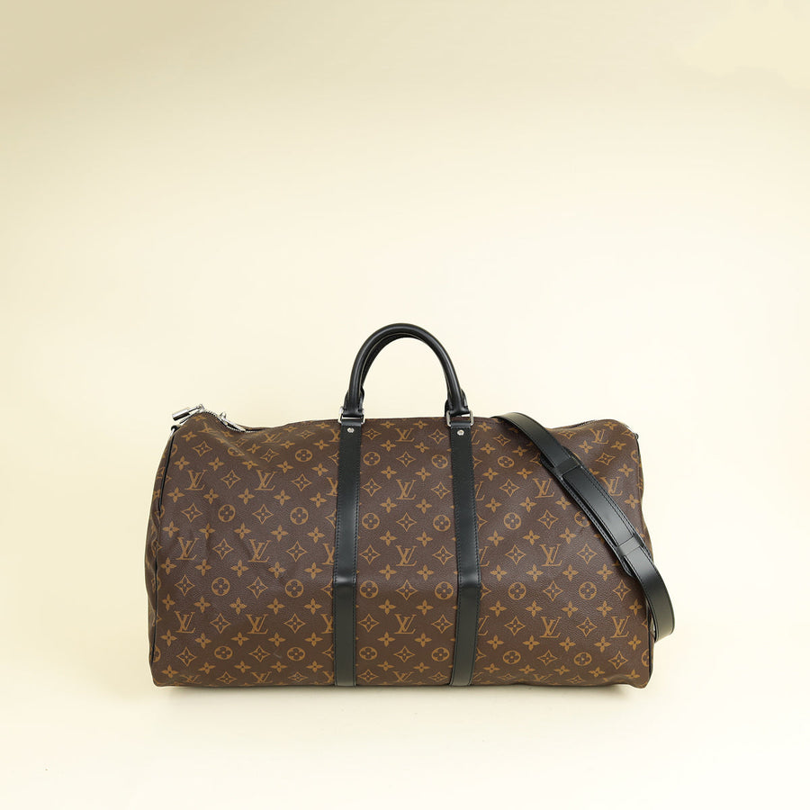 Louis Vuitton Bicolor Monogram Macassar Keepall Bandouliere 55 Bag