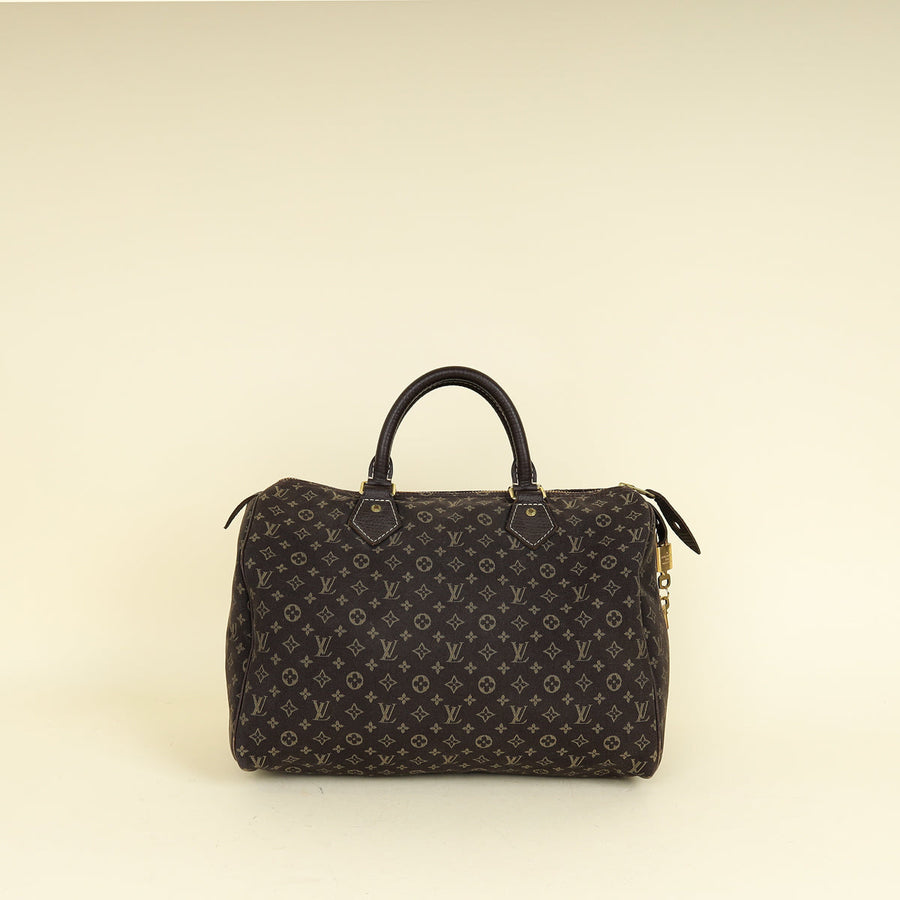 Louis Vuitton Brown Monogram Mini Lin Speedy 30 Bag