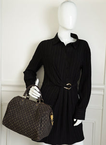Louis Vuitton Brown Monogram Mini Lin Speedy 30 Bag