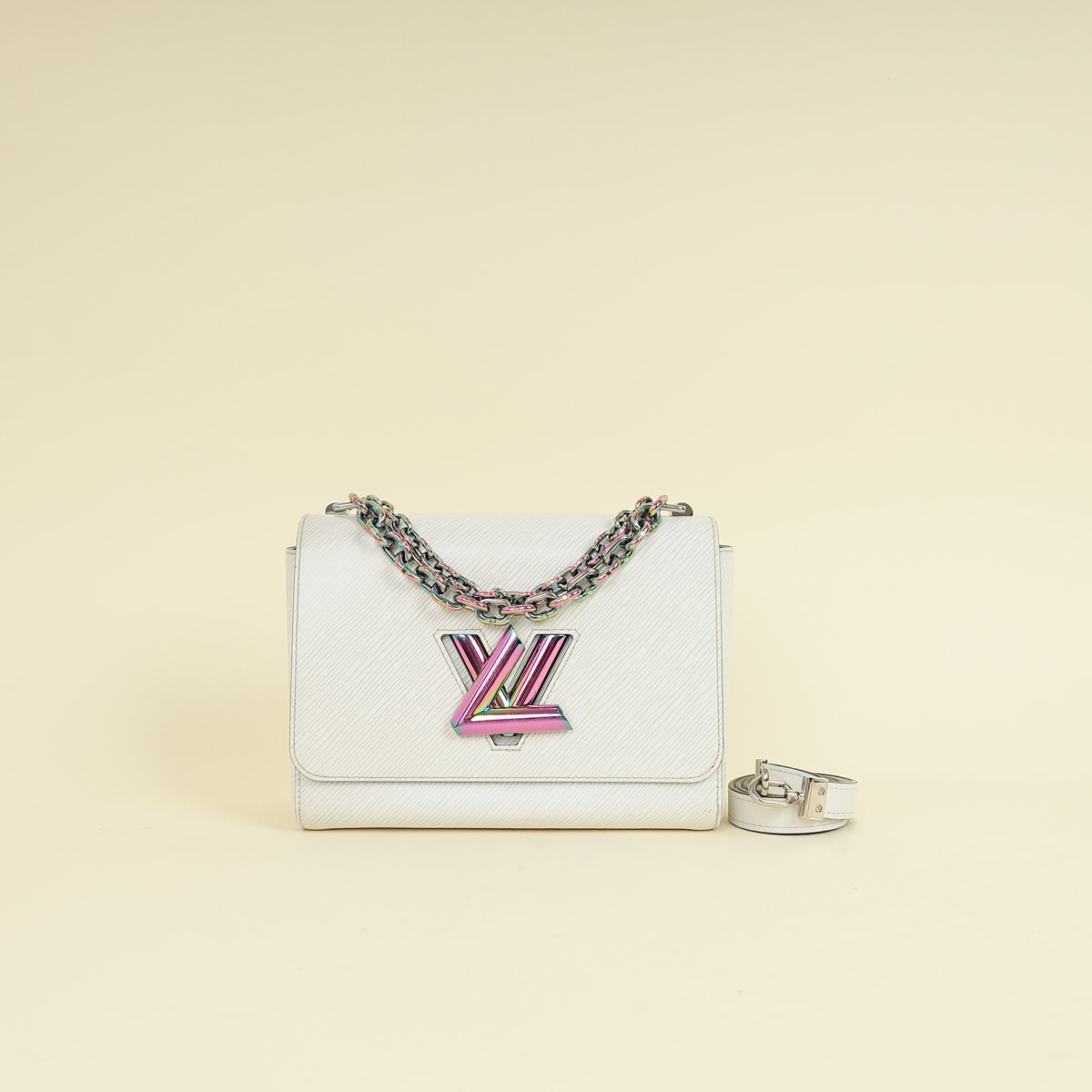 Louis Vuitton White Sky Holographice Twist MM Bag