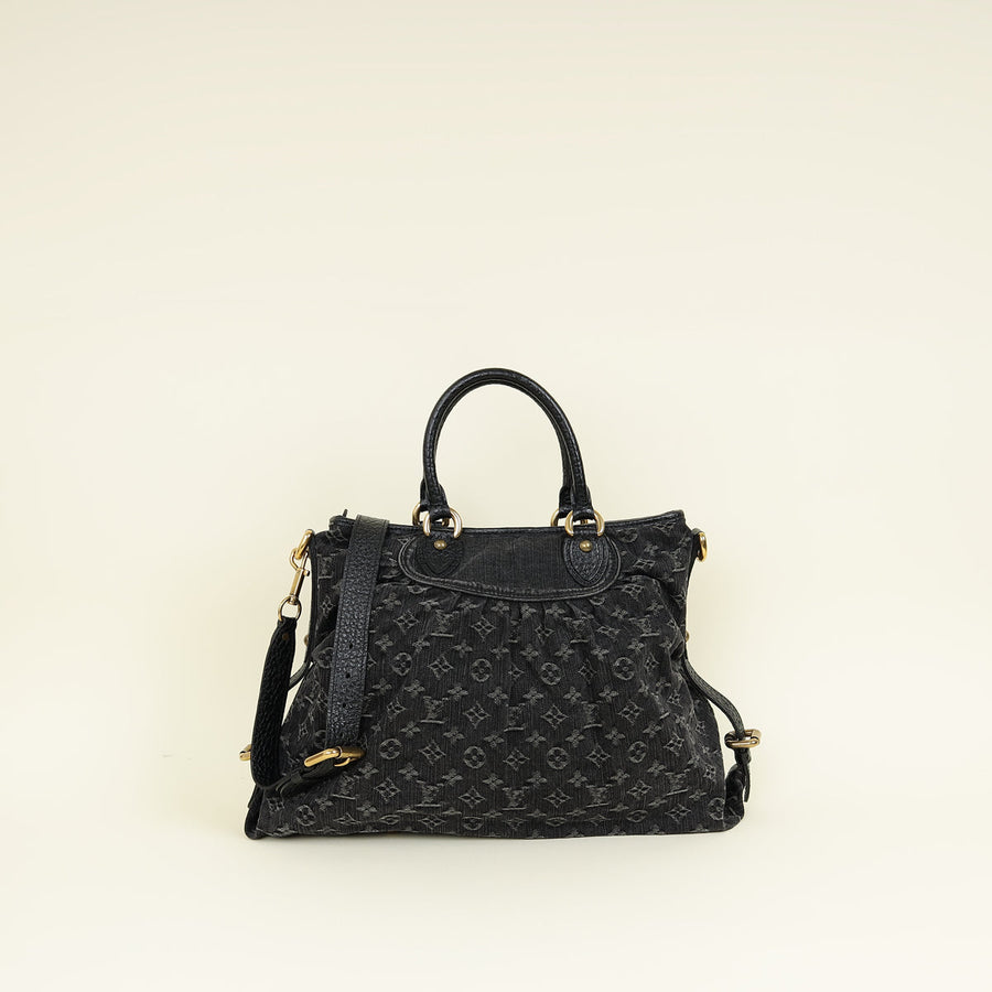 Louis Vuitton Black Monogram Denim Neo Cabby GM Bag