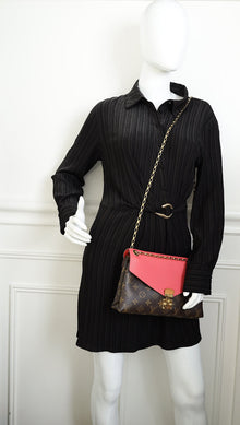 Louis Vuitton Monogram Rose Litchi Pallas Chain Bag