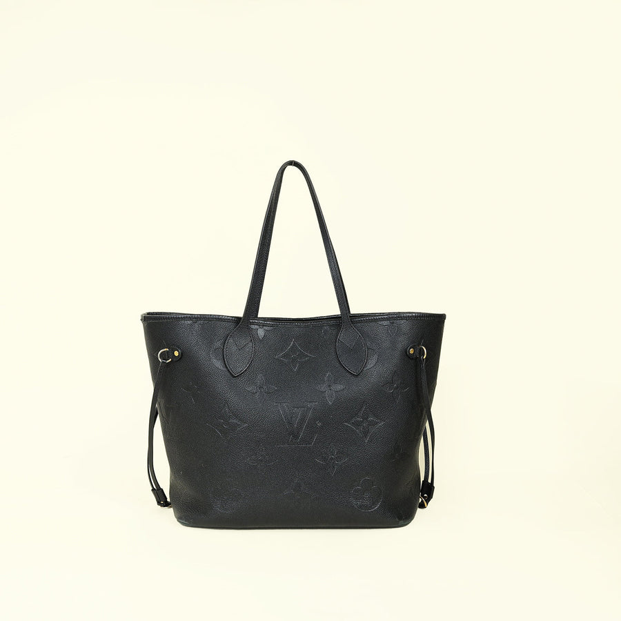 Louis Vuitton Black Empreinte Neverfull MM Tote Bag