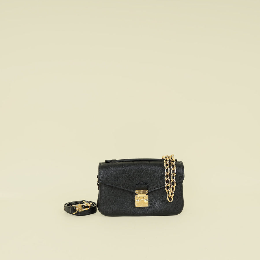 Louis Vuitton Black Monogram Empreinte Pochette Metis East West Bag