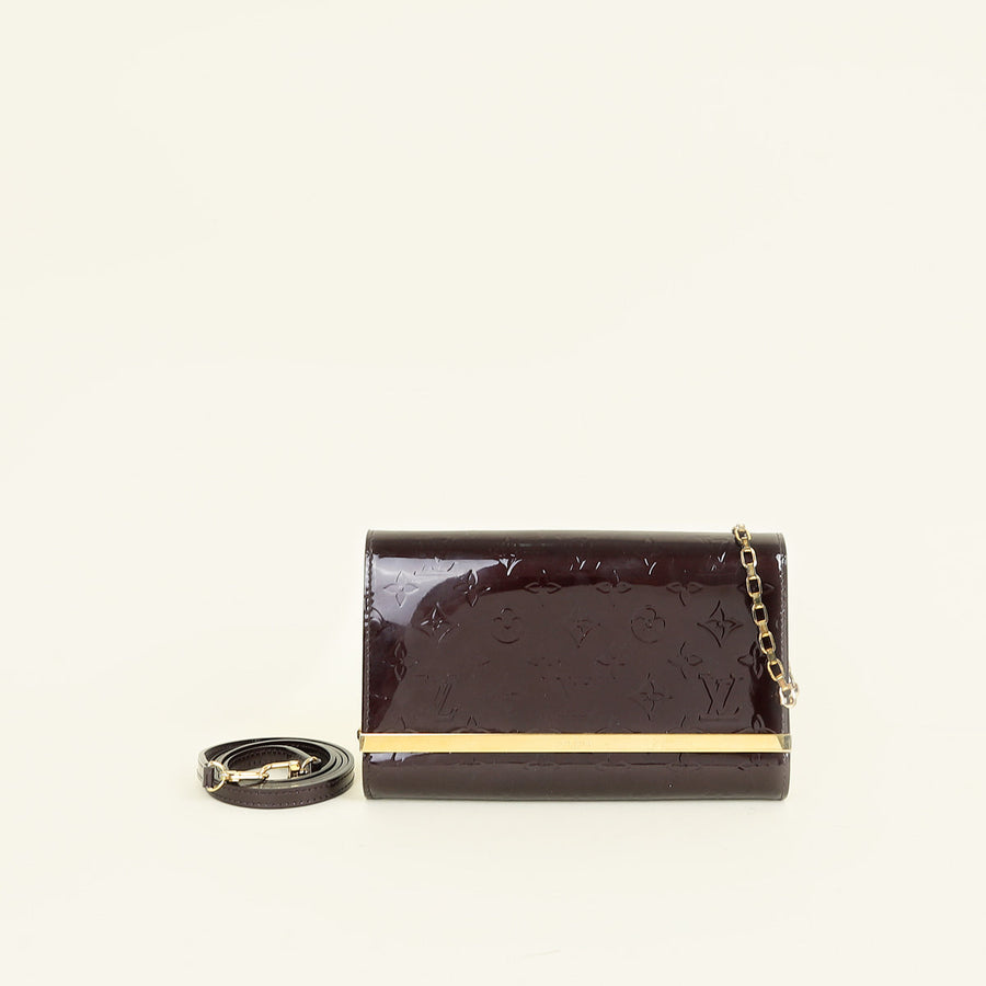 Louis Vuitton Amarante Monogram Vernis Ana Chain Clutch