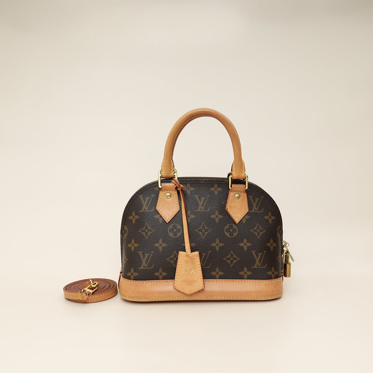 Louis Vuitton Monogram Alma BB Bag W/MA Initials