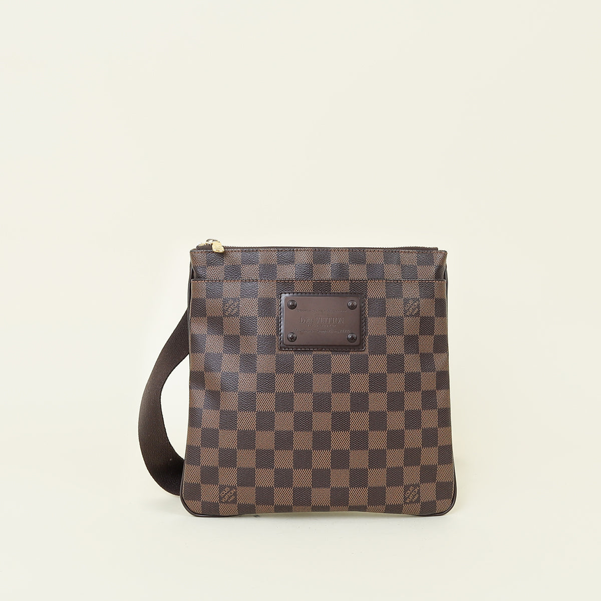 Louis Vuitton Damier Ebene Brooklyn Pochette Plate Messenger Bag