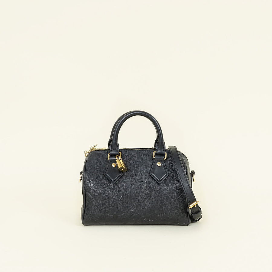 Louis Vuitton Black Monogram Giant Empreinte Speedy Bandouliere 20 Bag