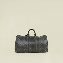 Louis Vuitton Faded Black Brushed Monogram Eclipse Keepall Bandouliere 50 Bag