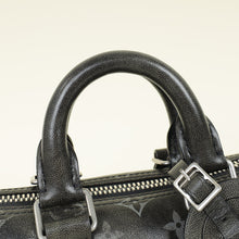 Louis Vuitton Faded Black Brushed Monogram Eclipse Keepall Bandouliere 25 Bag