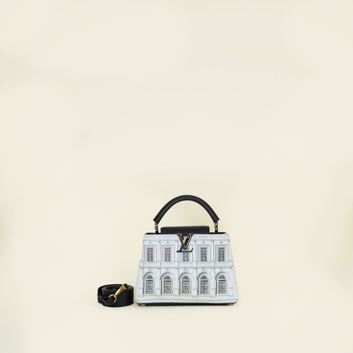 Louis Vuitton Bicolor x Fornasetti Architettura Capucines BB Bag