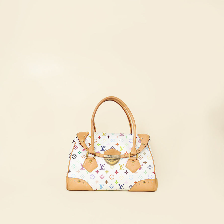 Louis Vuitton White Multicolor Monogram Beverly GM Bag