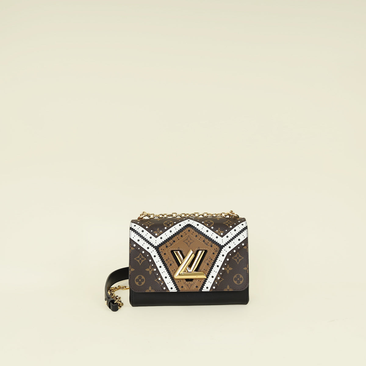 Louis Vuitton Black Veau Satin Monogram Twist MM Bag