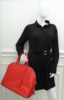 Louis Vuitton Rouge Grenadine Monogram Vernis Alma GM Bag