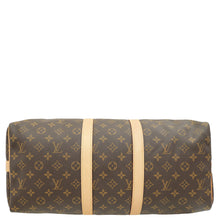 Louis Vuitton Brown Monogram Keepall Bandouliere 45 Bag W/ A.N Initials on Leather Tag