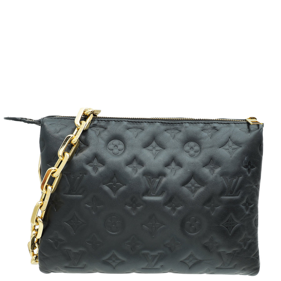 Louis Vuitton Black Monogram Embossed Coussin PM Bag