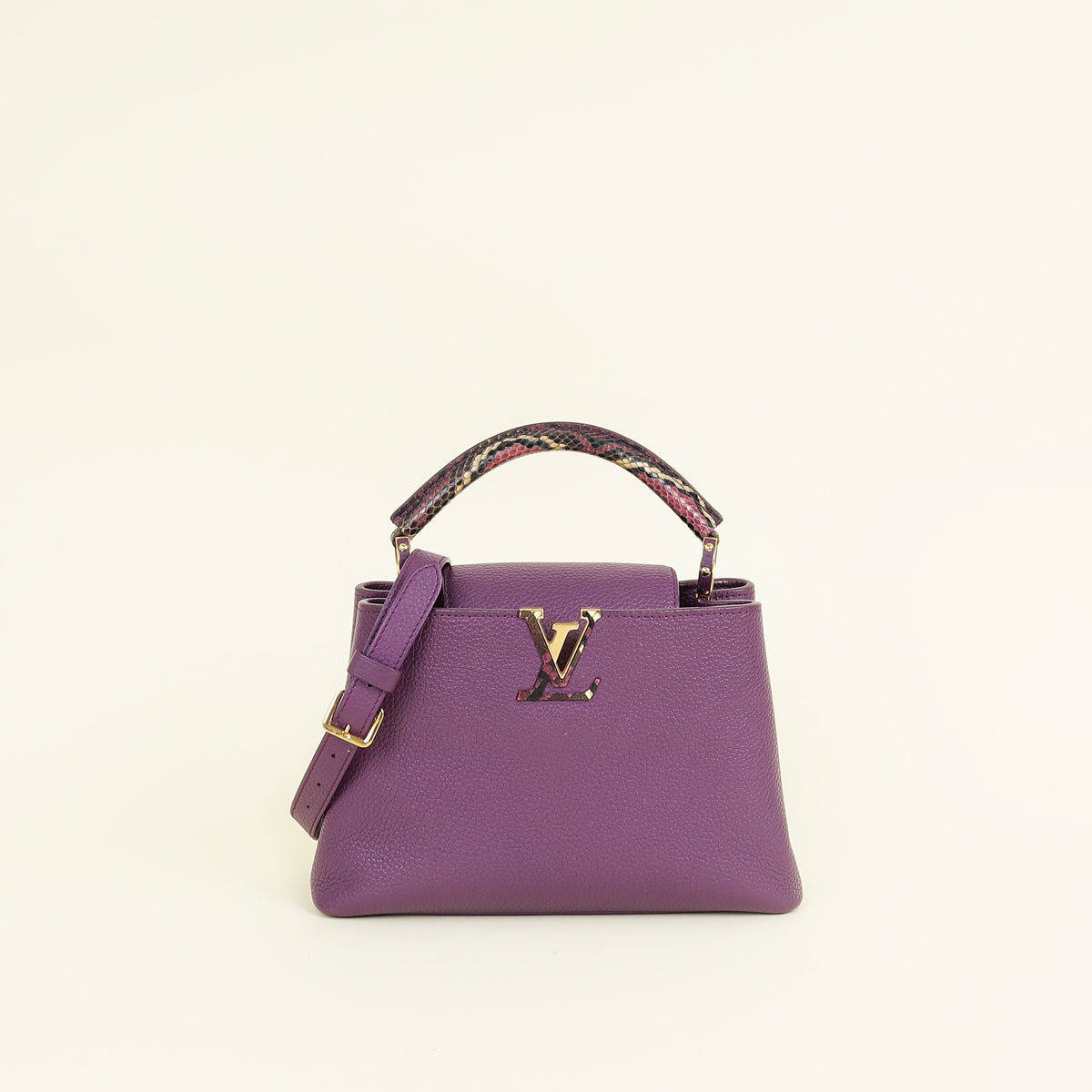 Louis Vuitton Violet Capucines BB And Python Bag