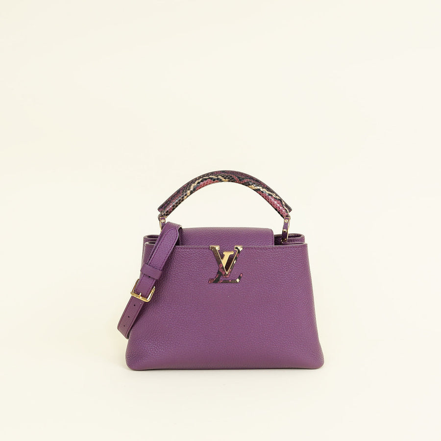Louis Vuitton Violet Capucines BB And Python Bag