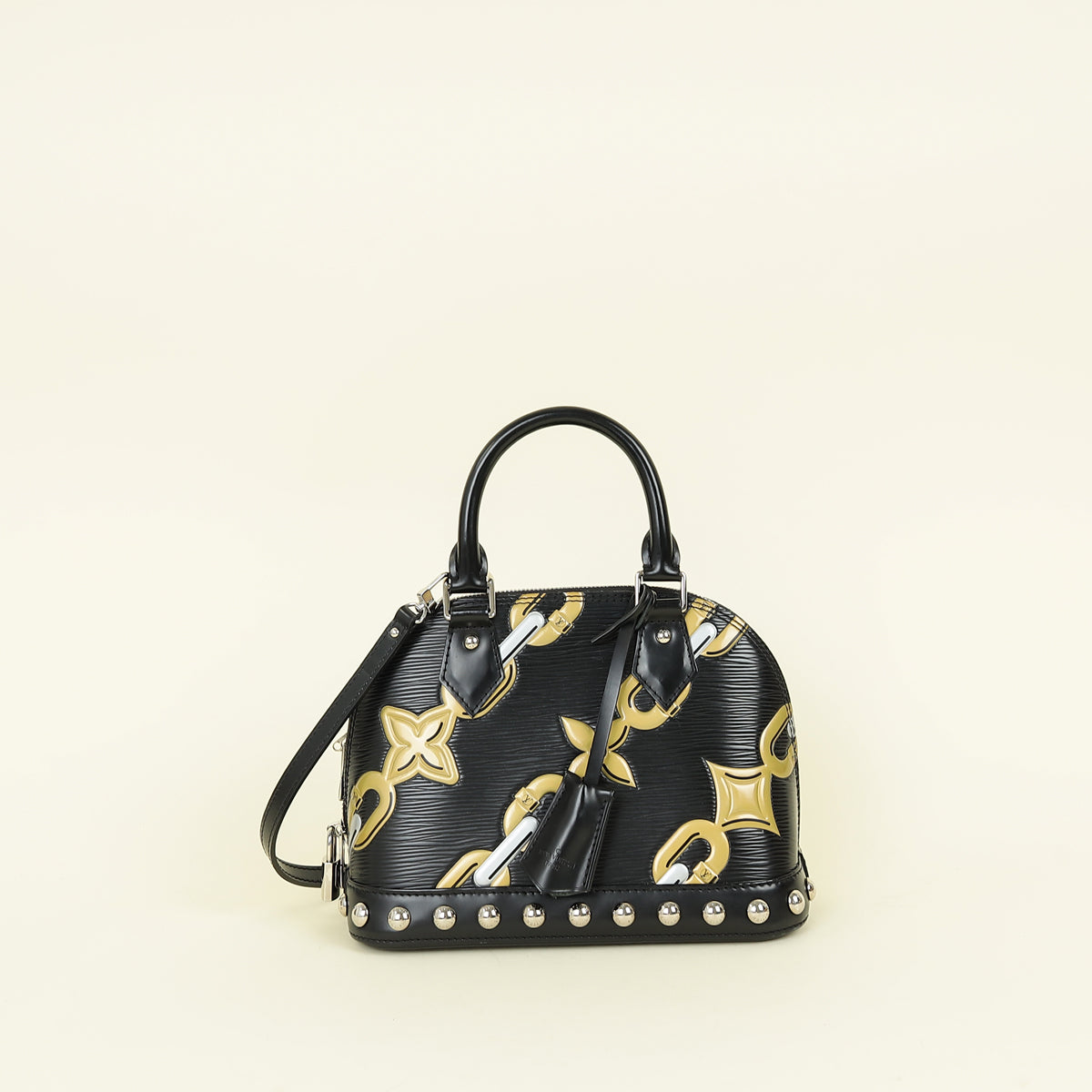 Louis Vuitton Black Chain Flower Alma BB Bag
