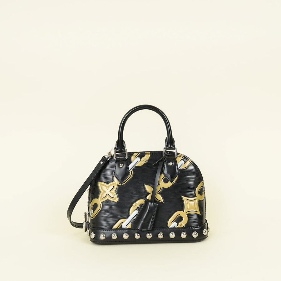 Louis Vuitton Black Chain Flower Alma BB Bag