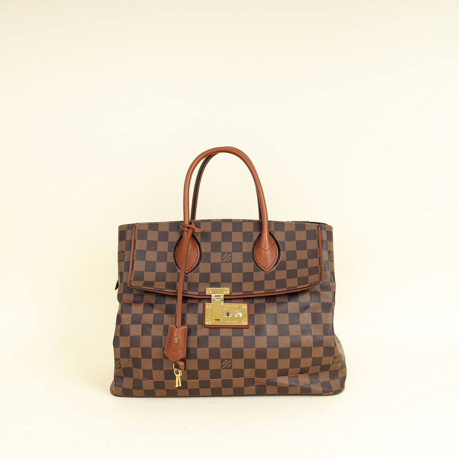 Louis Vuitton Ebene Damier Ascot Bag w/ Initial S