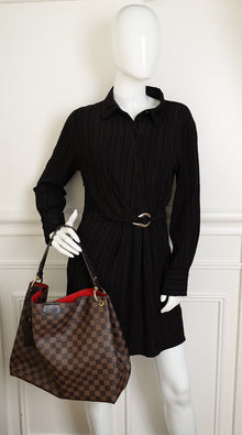 Louis Vuitton Damier Ebene Graceful MM Hobo Bag W/P Initial