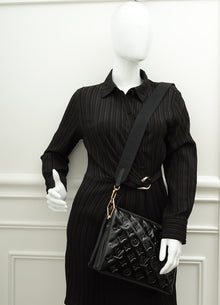 Louis Vuitton Black Monogram Embossed Glazed Coussin PM Bag