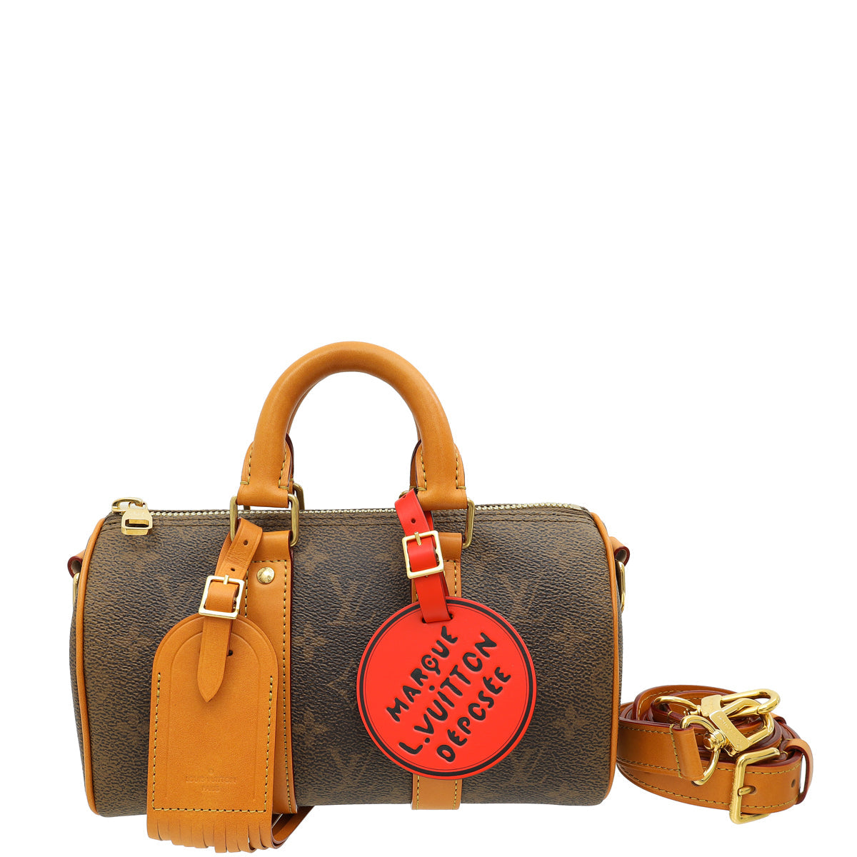 Louis Vuitton Monogram Dust Coated Keepall Bandoulière 25 Bag