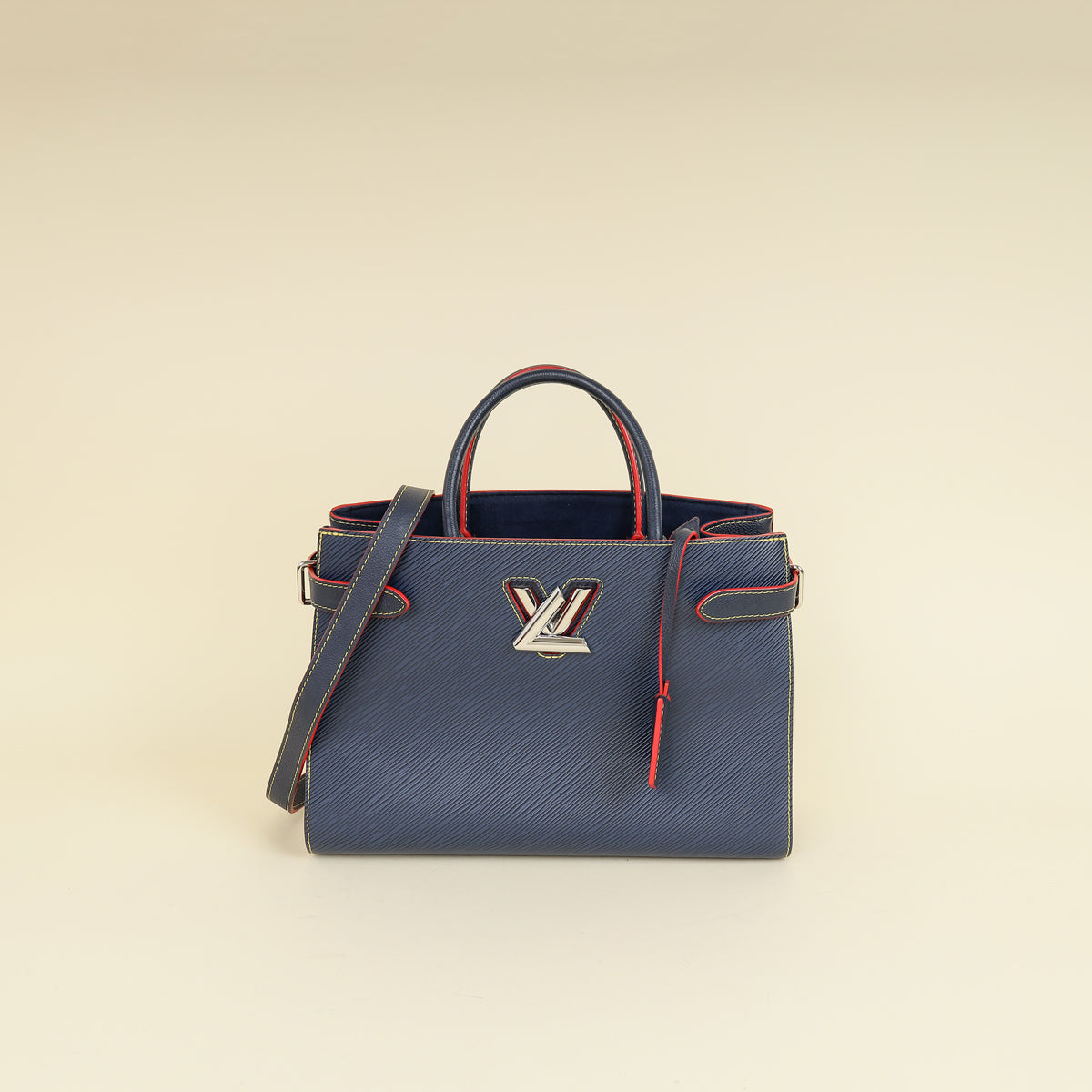 Louis Vuitton Indigo Blue Twist Tote Bag W/ NK Initials