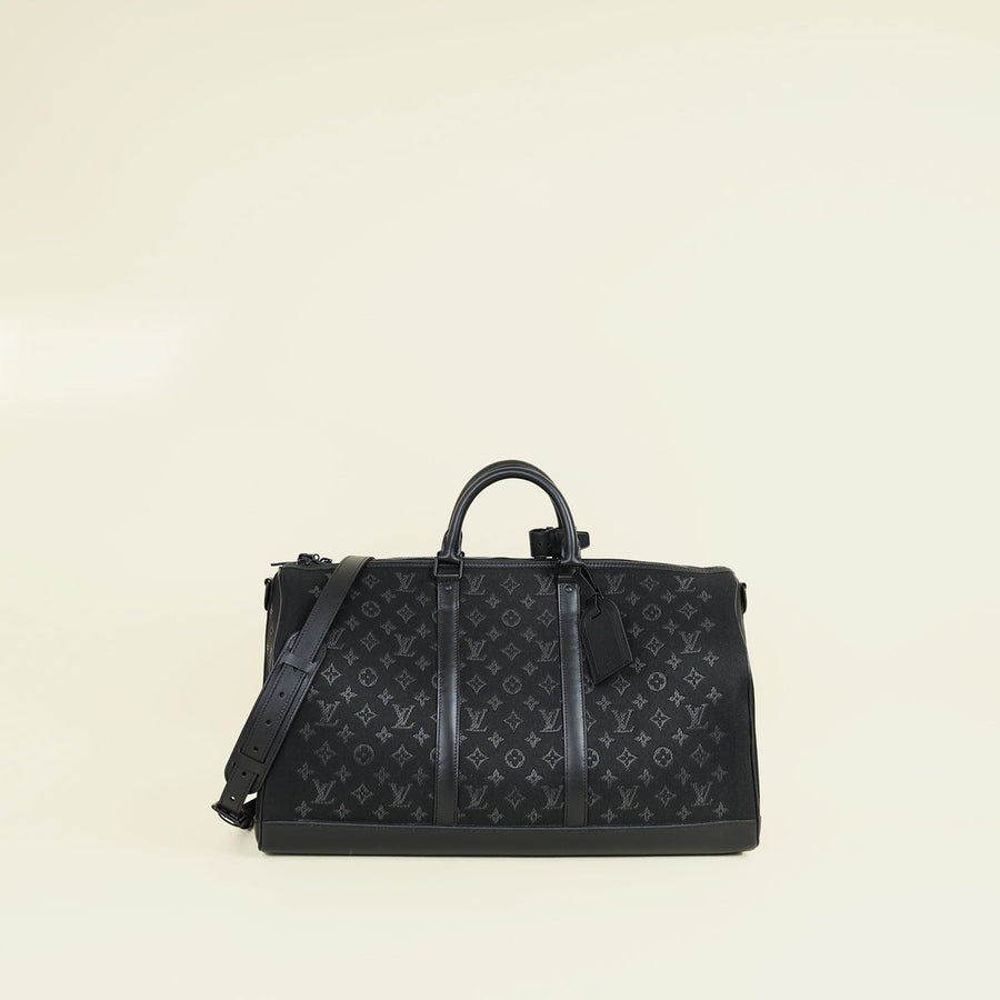 Louis Vuitton Black Monogram Light Up Keepall Bandoulière 50 Bag