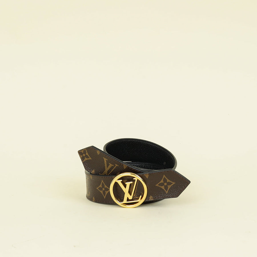 Louis Vuitton Monogram Black Circle Reversible 35mm Belt 34