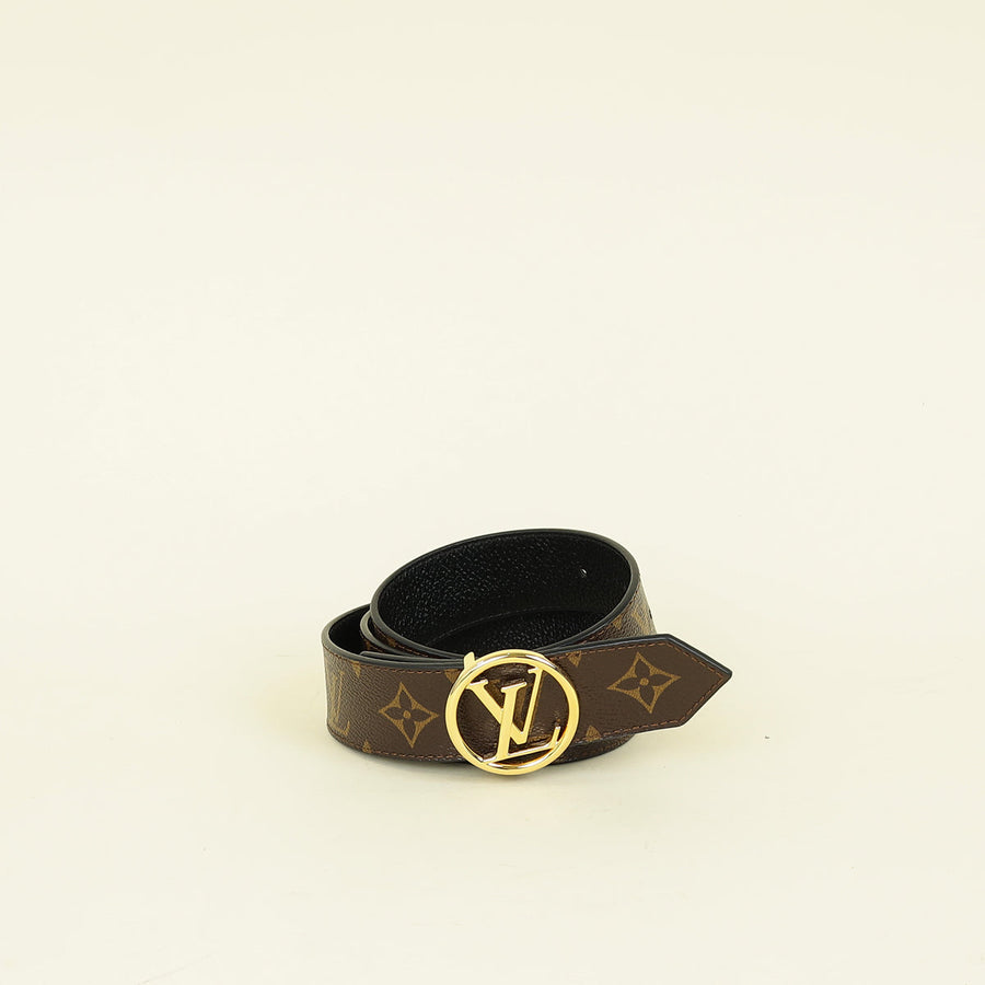 Louis Vuitton Monogram Black Circle Reversible 35mm Belt 36
