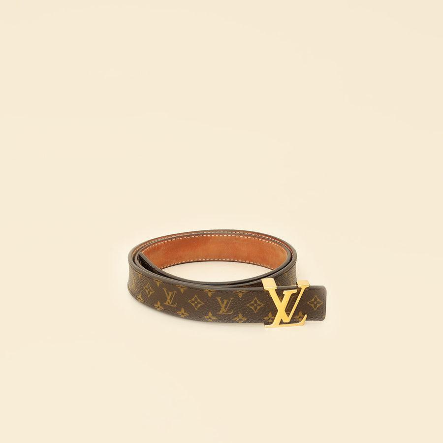 Louis Vuitton Brown Monogram 25mm LV Initials Belt 32