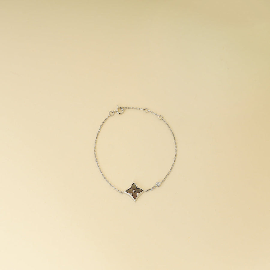 Louis Vuitton 18K White Gold Color Blossom BB Star Grey MOP Diamond Bracelet
