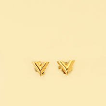 Louis Vuitton Gold Finish Essential V Stud Earrings