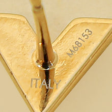 Louis Vuitton Gold Finish Essential V Stud Earrings