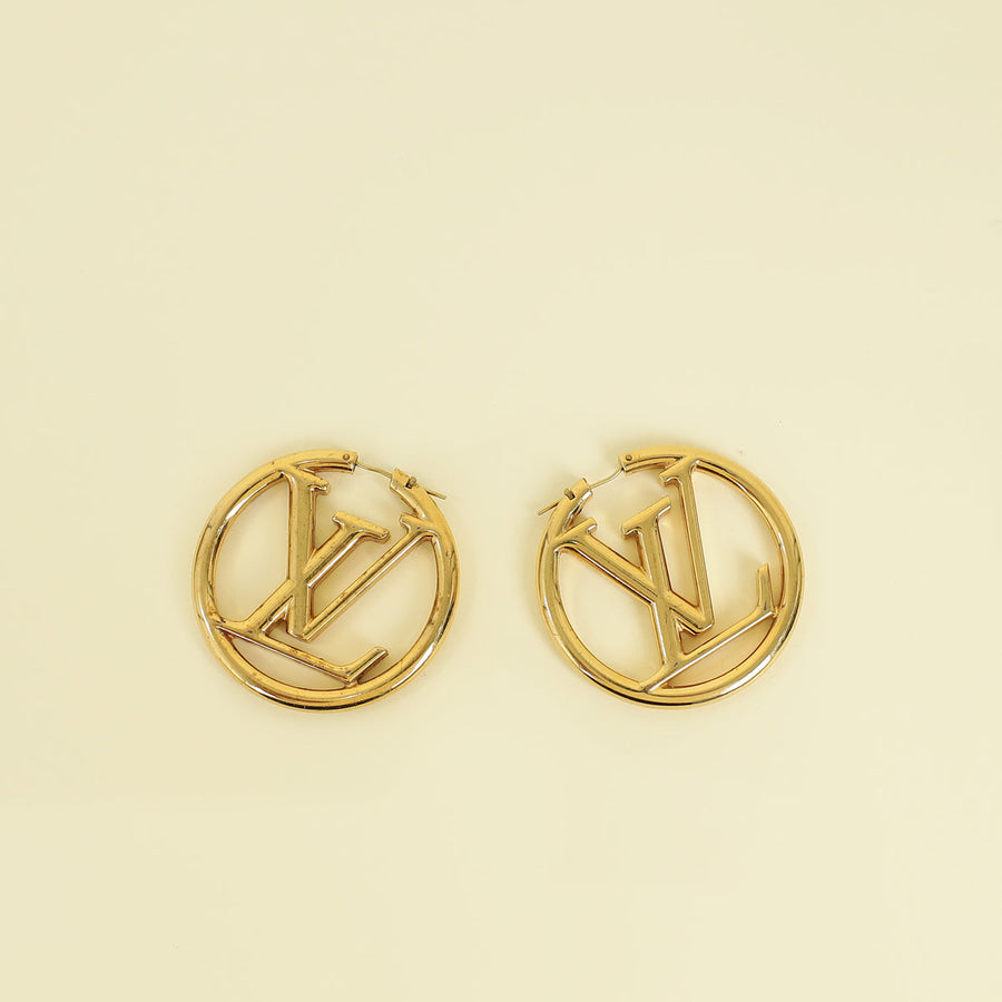 Louis Vuitton Gold Louise Hoop GM Earrings