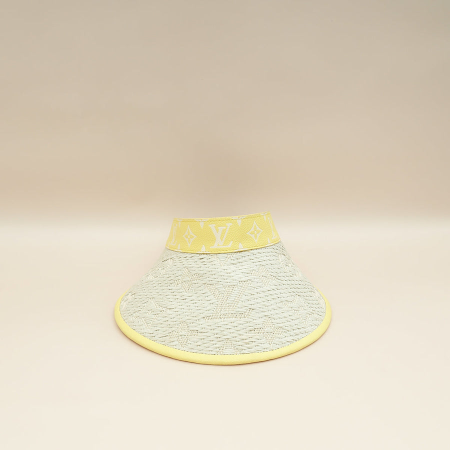 Louis Vuitton Yellow Raffia Monogram Strawgram Visor